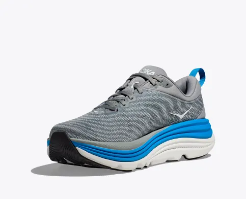 Hoka Men’s Gaviota 5 Athletic Shoes- Limestone/ Diva Blue