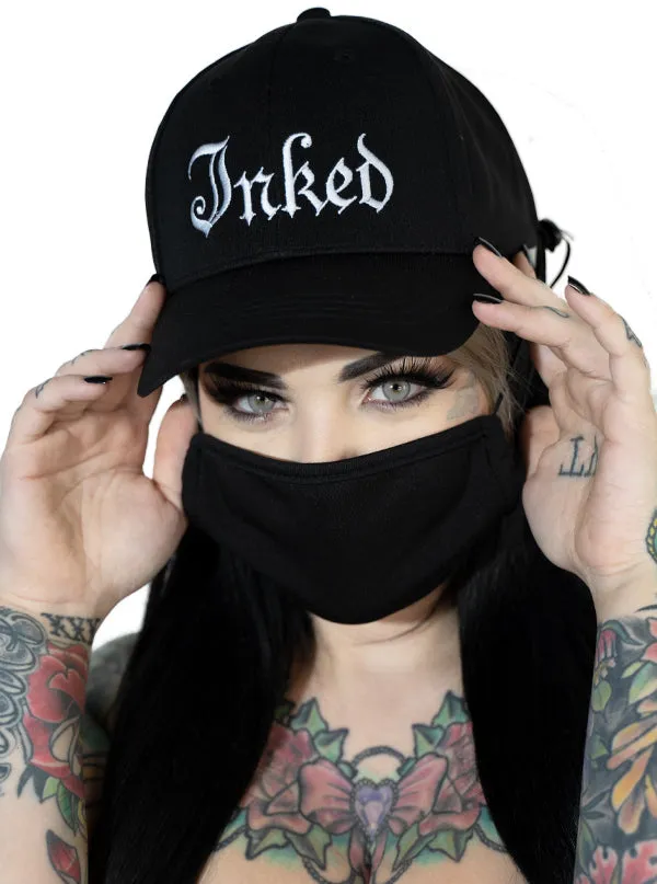 Inked Logo Baseball Hat with Face Mask