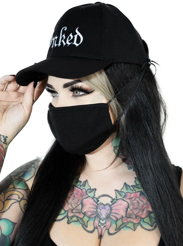 Inked Logo Baseball Hat with Face Mask