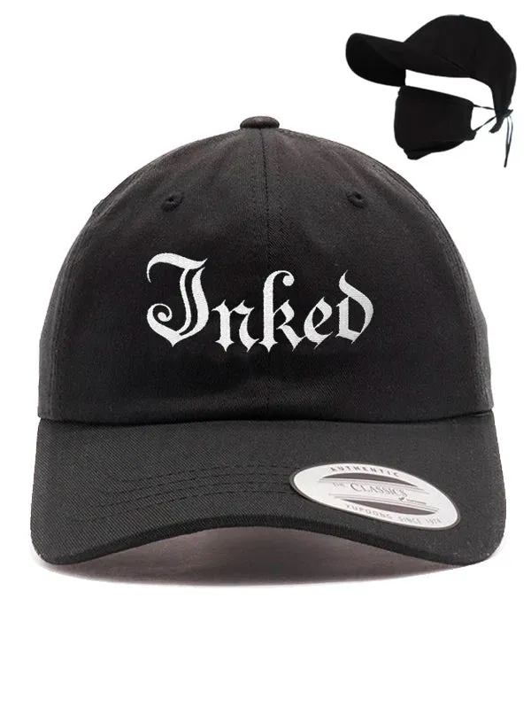 Inked Logo Baseball Hat with Face Mask