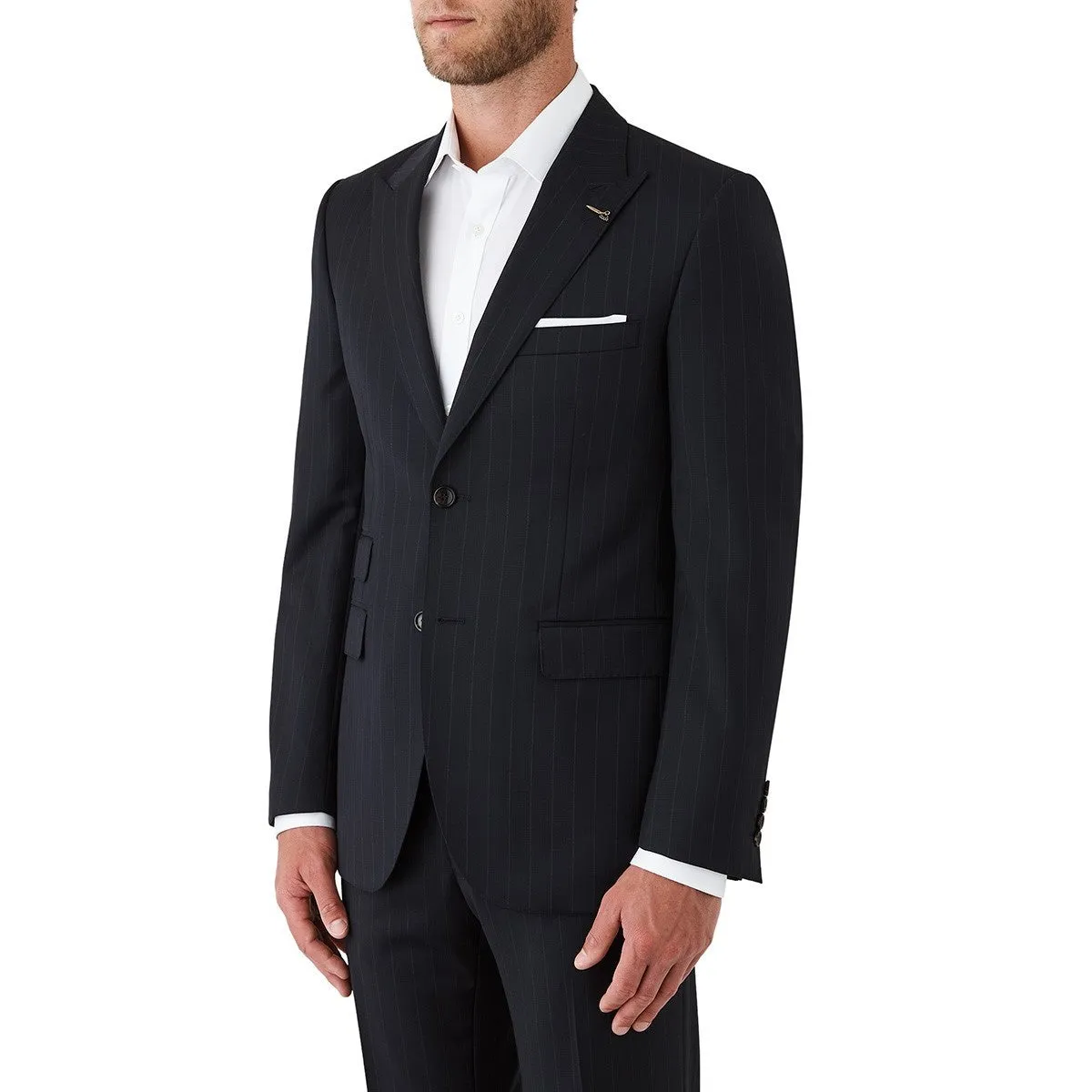 Joe Black 2pce Dark Navy Pin Stripe Suit