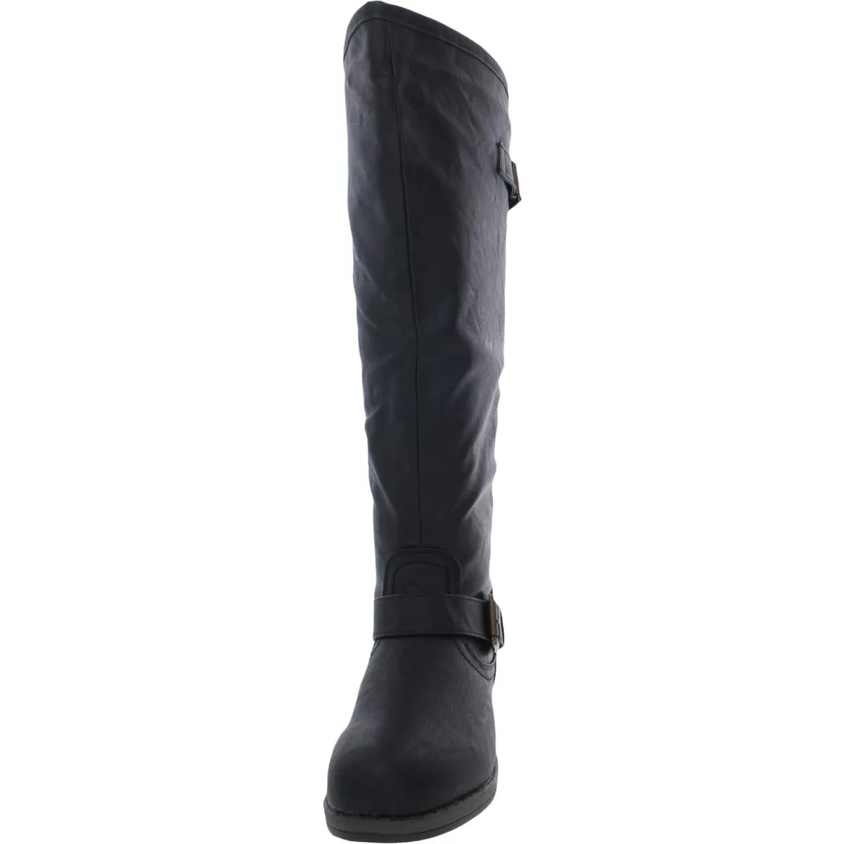 Journee Collection Womens Spokane Faux Leather Studded Riding Boots