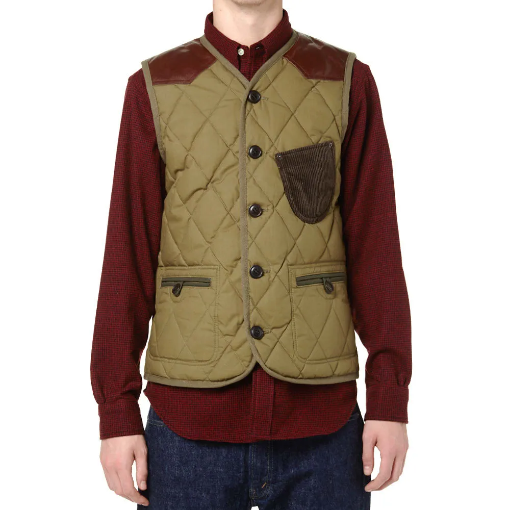 Junya Watanabe MAN x Duvetica Quilted Hunting GiletKhaki & Dark Brown