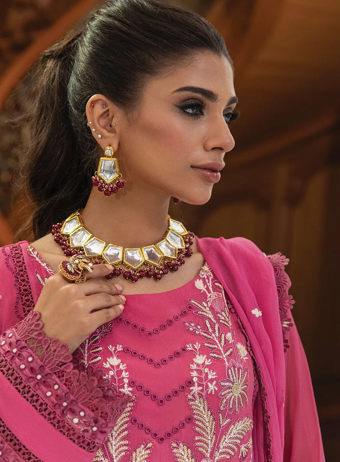 Khuwabeeda By Addee Embroidered Chiffon Stitched 3 Piece Suit - AD23KC MF-013 RAMEEN