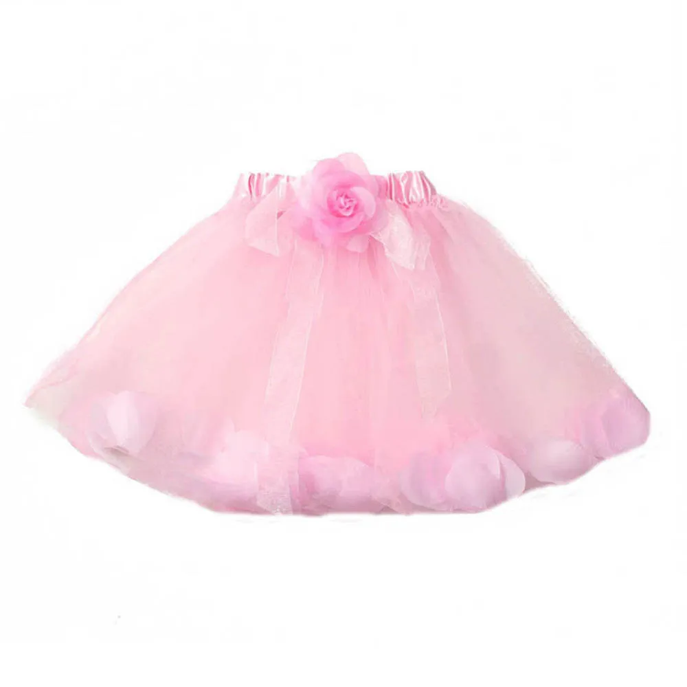 Kids Girls Flower Tulle Tutu Skirt Party Ballet Dancewear Skirts Pettiskirt Costume PY  SM6