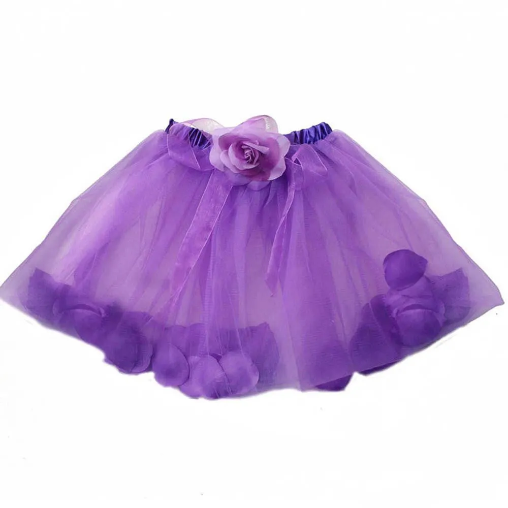 Kids Girls Flower Tulle Tutu Skirt Party Ballet Dancewear Skirts Pettiskirt Costume PY  SM6