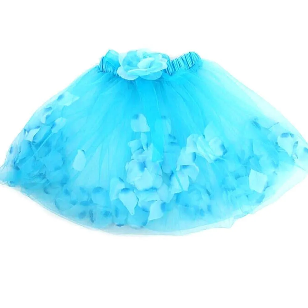 Kids Girls Flower Tulle Tutu Skirt Party Ballet Dancewear Skirts Pettiskirt Costume PY  SM6