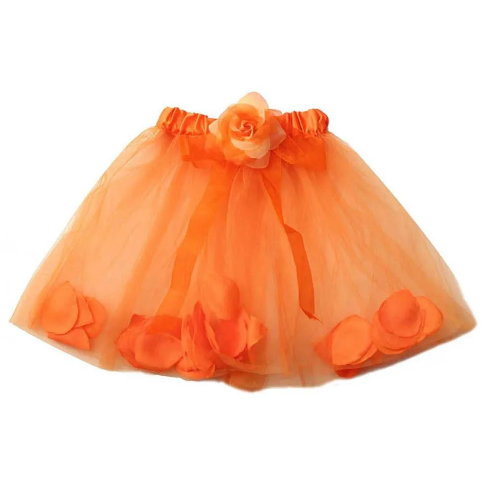 Kids Girls Flower Tulle Tutu Skirt Party Ballet Dancewear Skirts Pettiskirt Costume PY  SM6