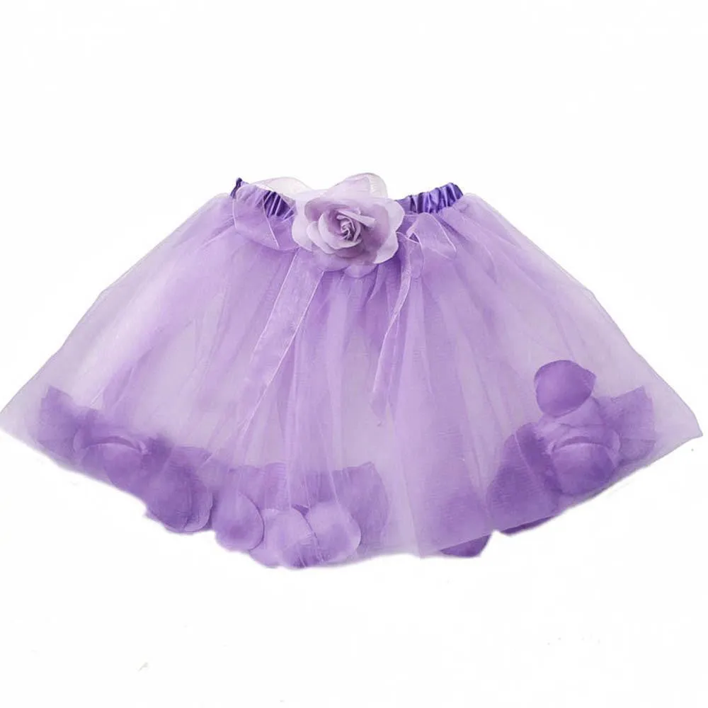 Kids Girls Flower Tulle Tutu Skirt Party Ballet Dancewear Skirts Pettiskirt Costume PY  SM6