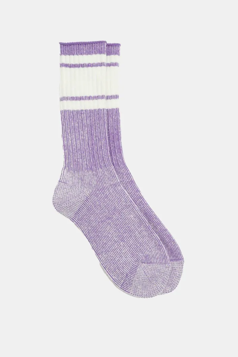 Kinari Skater Plating Crew Socks (Purple)