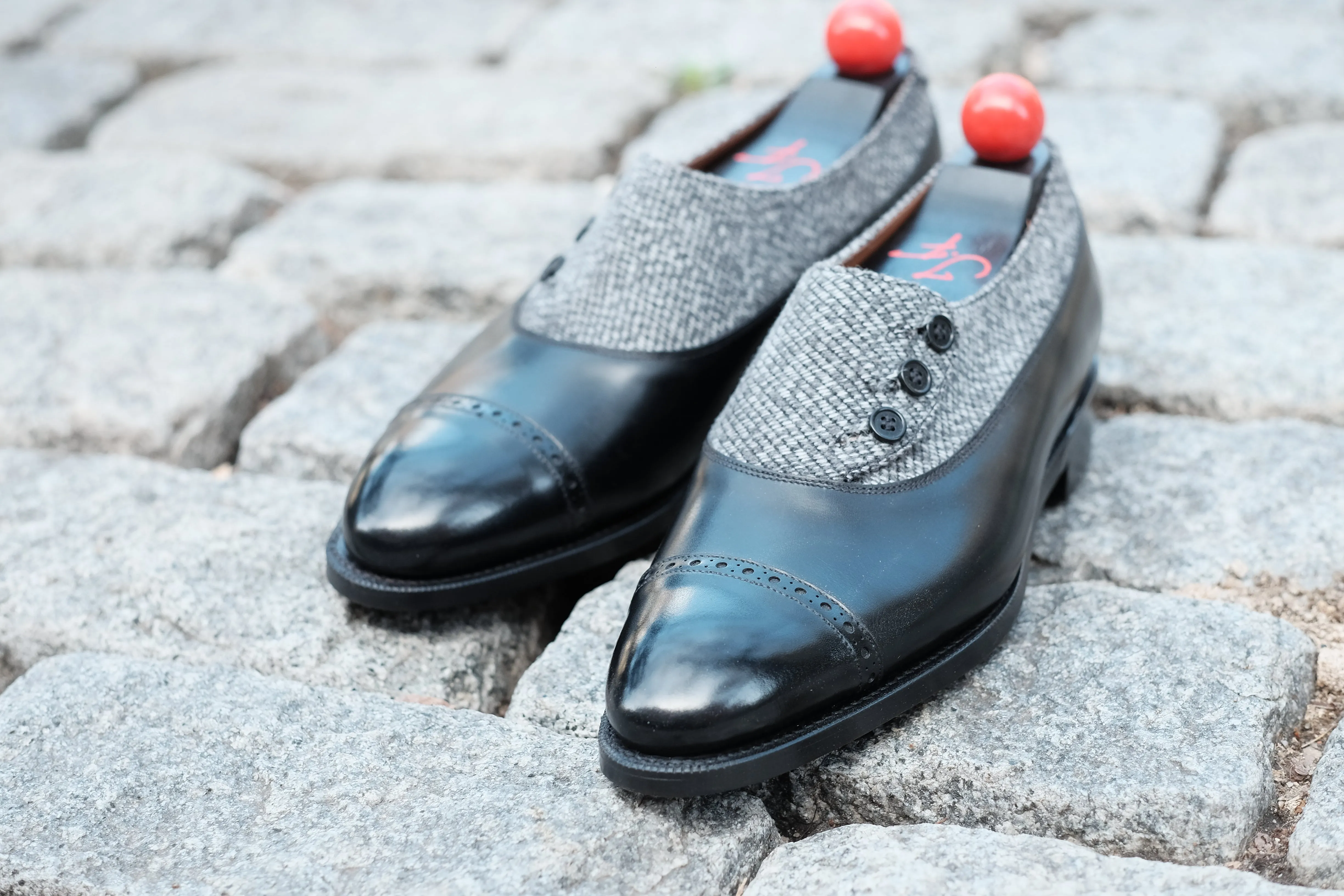 Kingston - MTO - Black Calf / Grey Poulsbo - NGT Last - Single Leather Sole