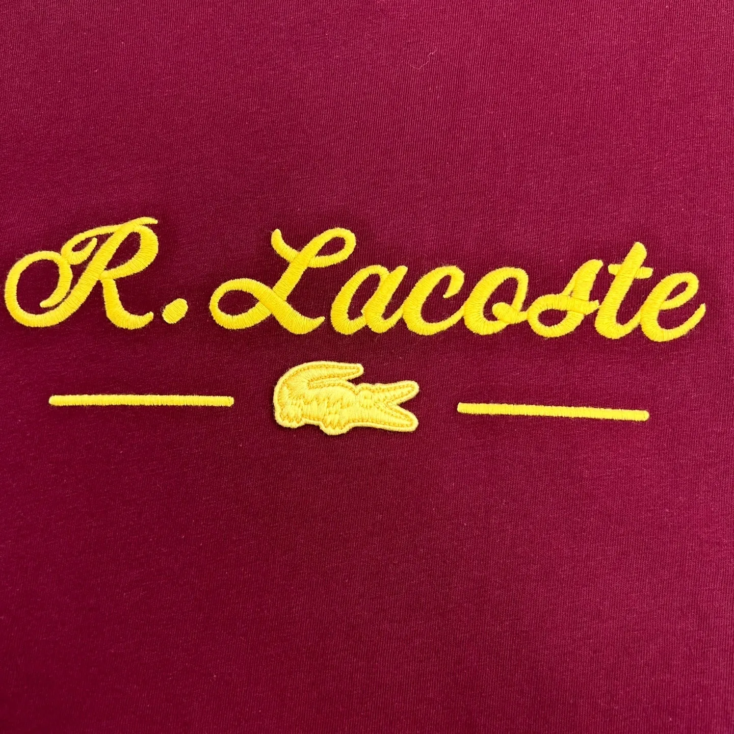 LACOSTE Signature Embroidery Cotton T-shirt