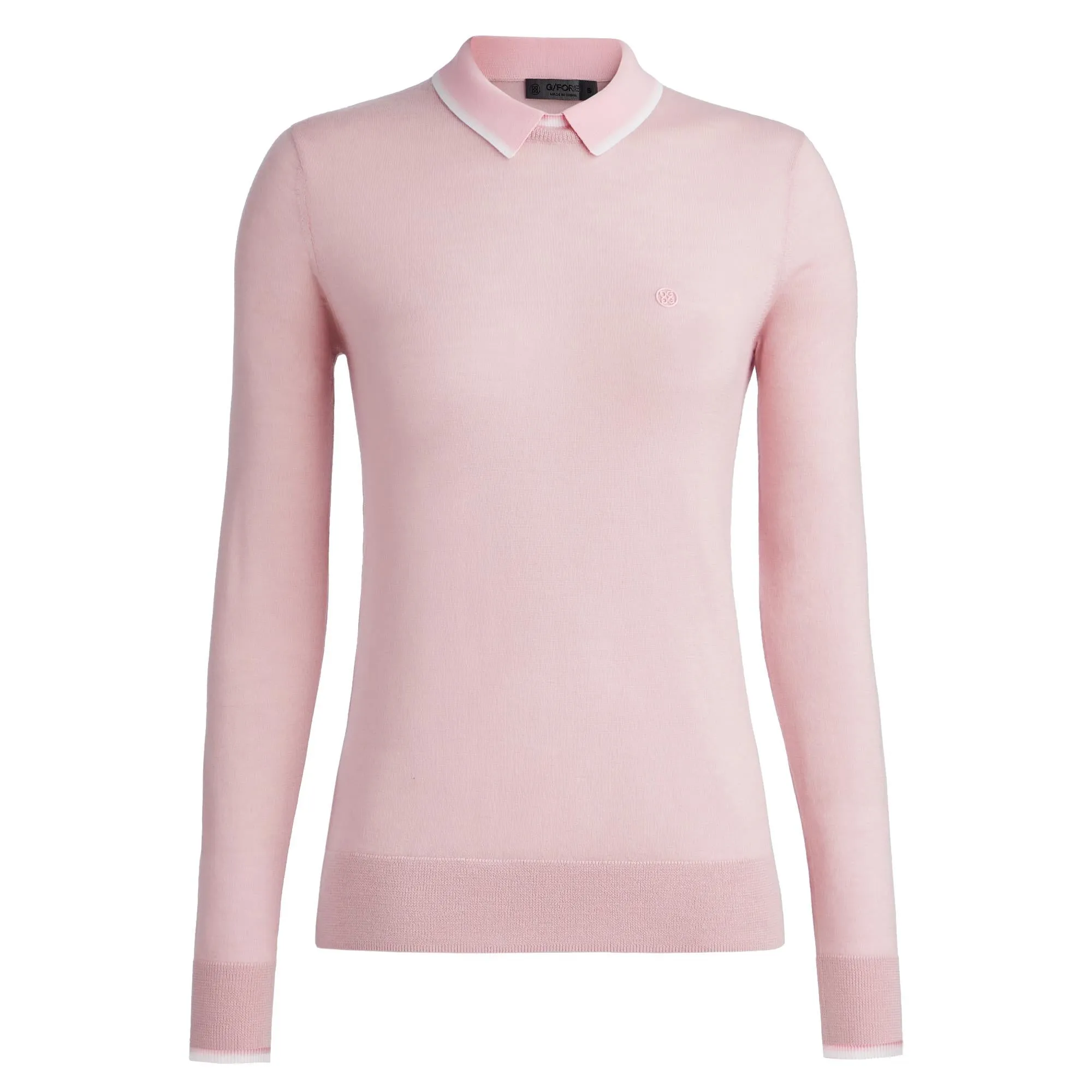 Ladies G/FORE Layered Cashmere Polo Sweater Trifle