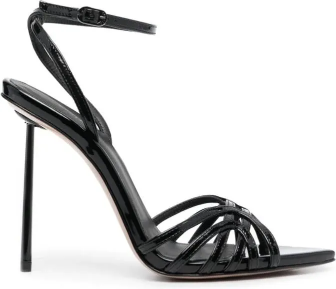 Le Silla Bella 115mm leather sandals Black