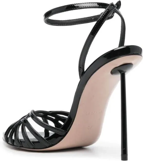 Le Silla Bella 115mm leather sandals Black