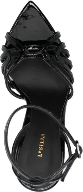 Le Silla Bella 115mm leather sandals Black