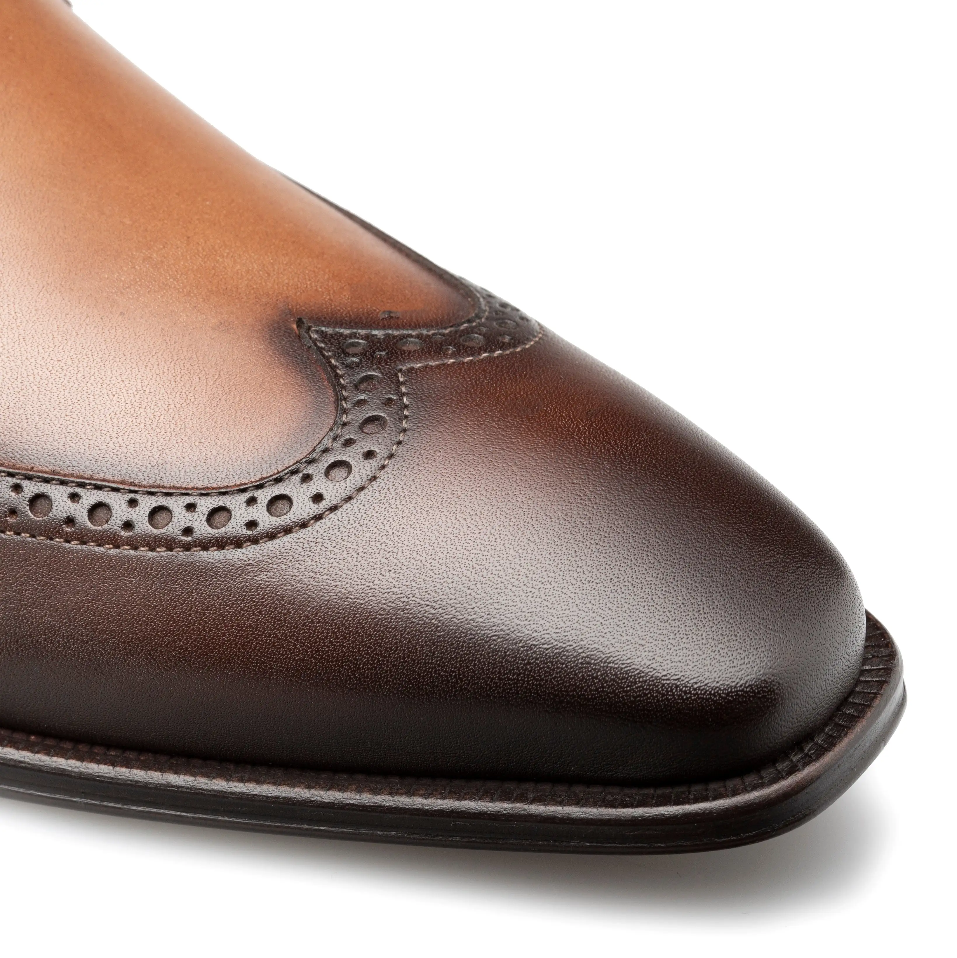 Leather Wing Tip Monk Strap