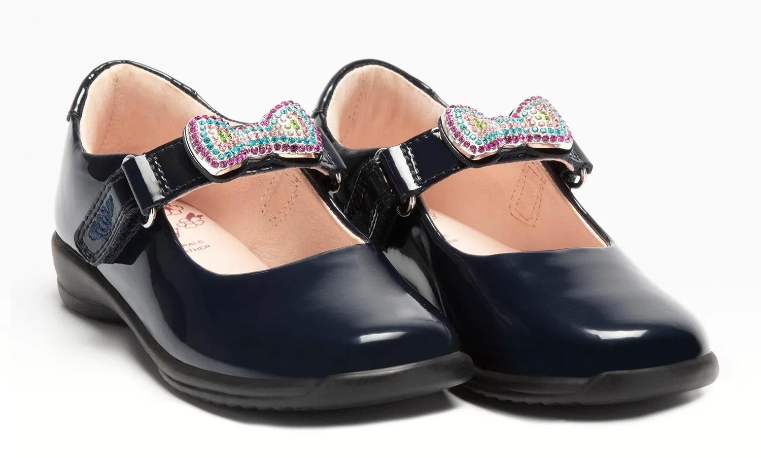 Lelli Kelly LK8106 Erin Rainbow Interchangeable Strap Shoes F FIT Navy Patent