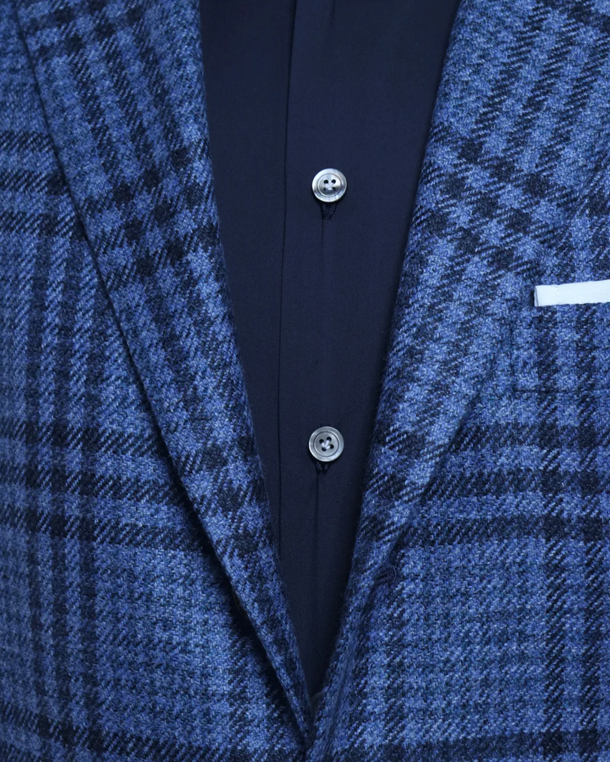 Light Blue with Navy Windowpane Cashmere Sportcoat