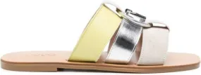 LIU JO logo-apliqué triple-strap sandals Yellow