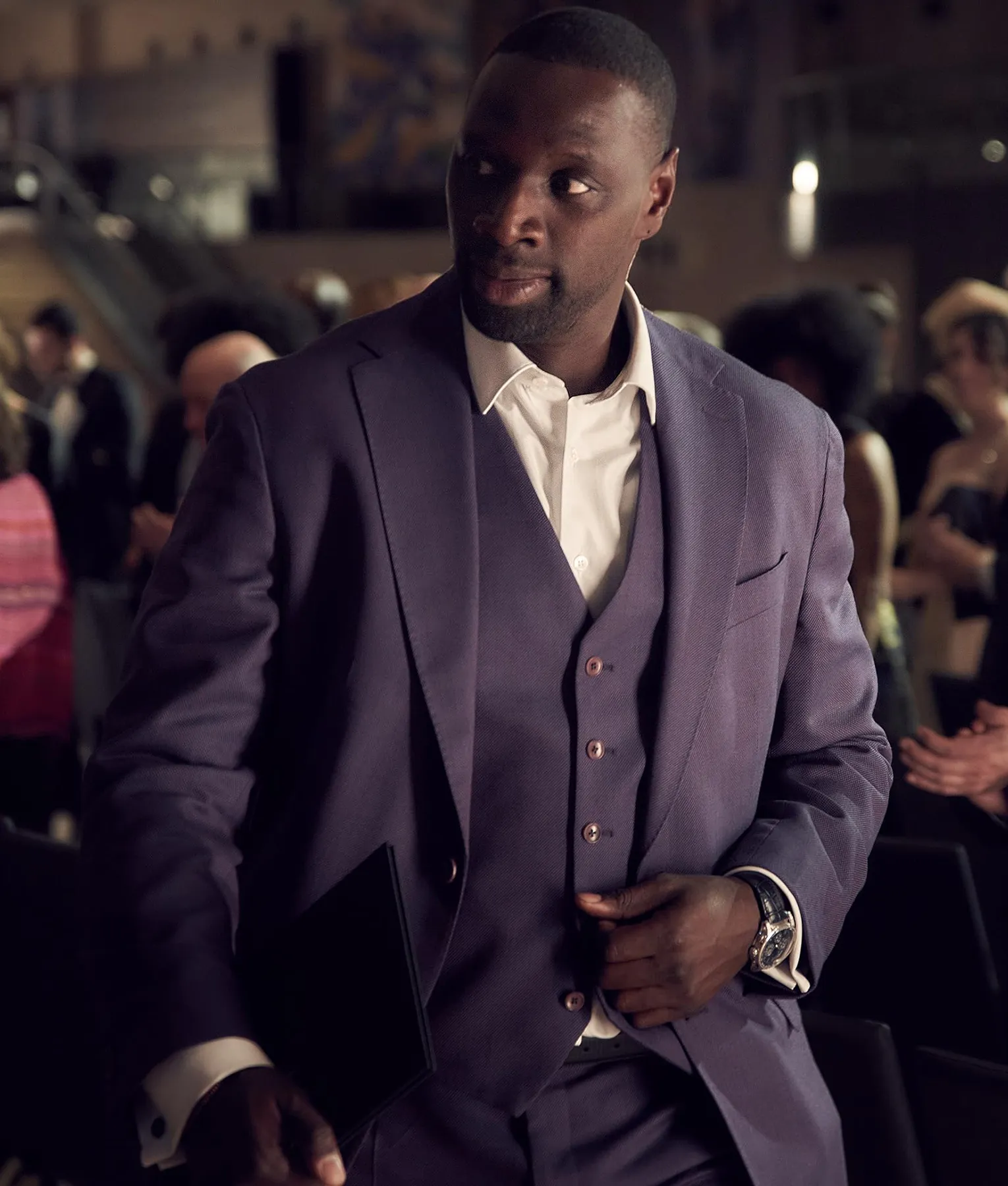 Lupin S01 Assane Purple Suit | Omar Sy Suit