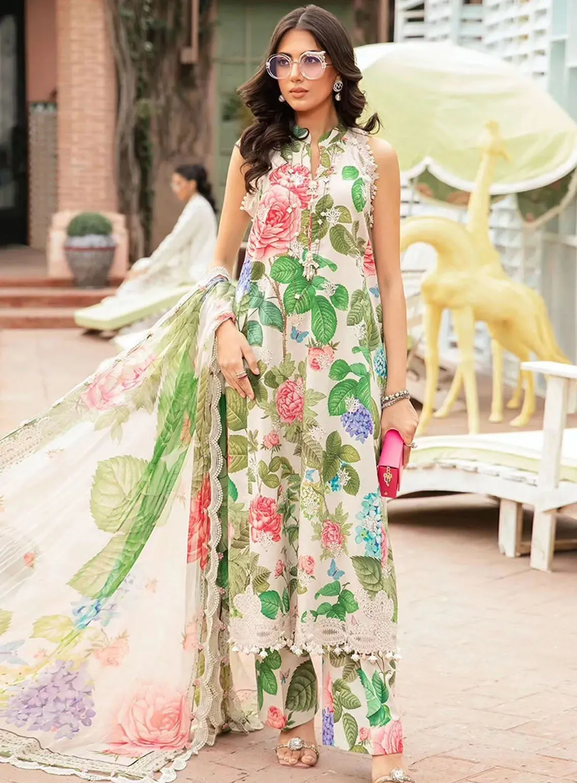 M Prints By Maria B Eid Embroidered Lawn 3 Piece Unstitched Suit MB24E2 10A