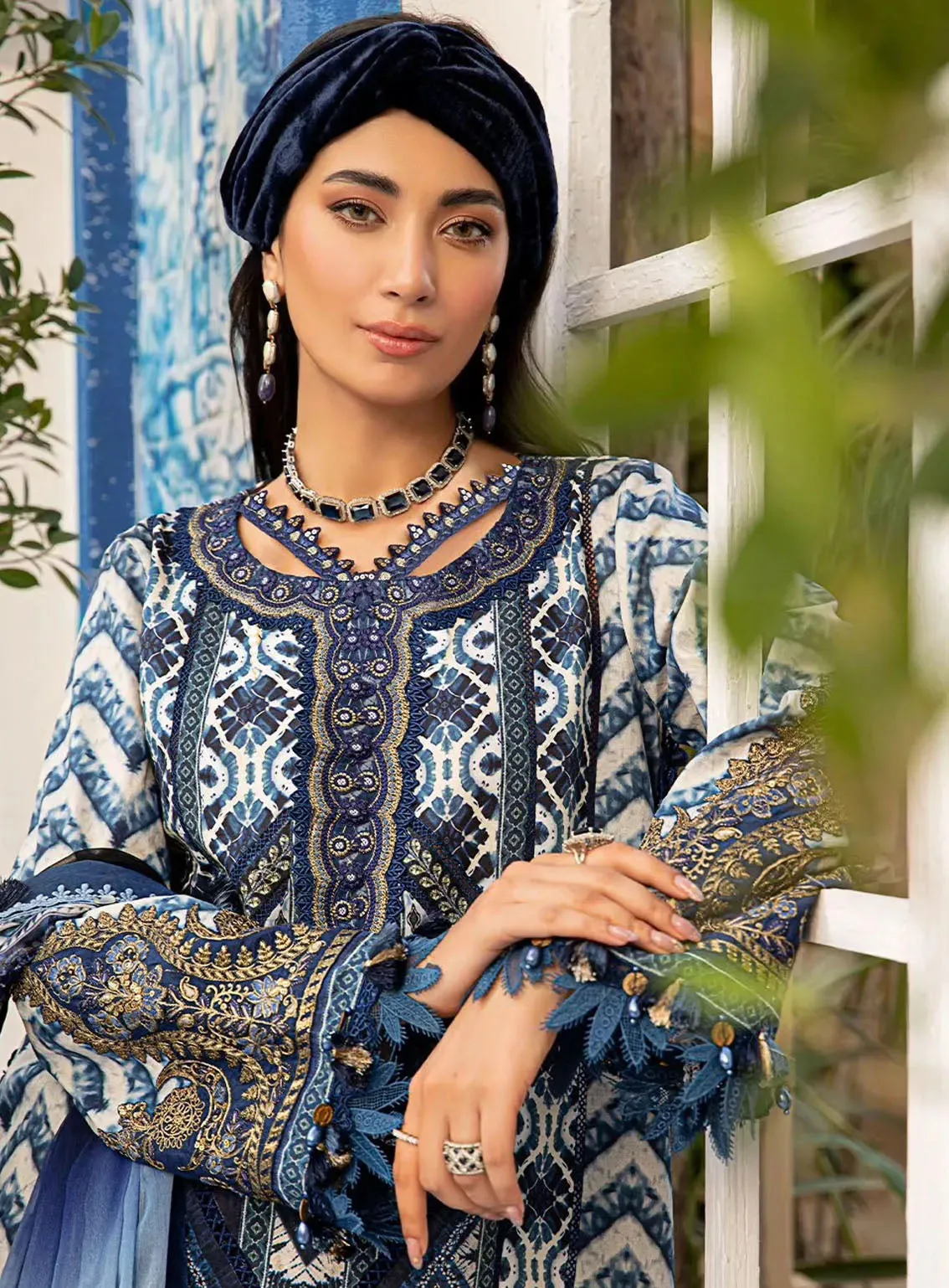 M Prints By Maria B Eid Embroidered Lawn 3 Piece Unstitched Suit MB24E2 8B