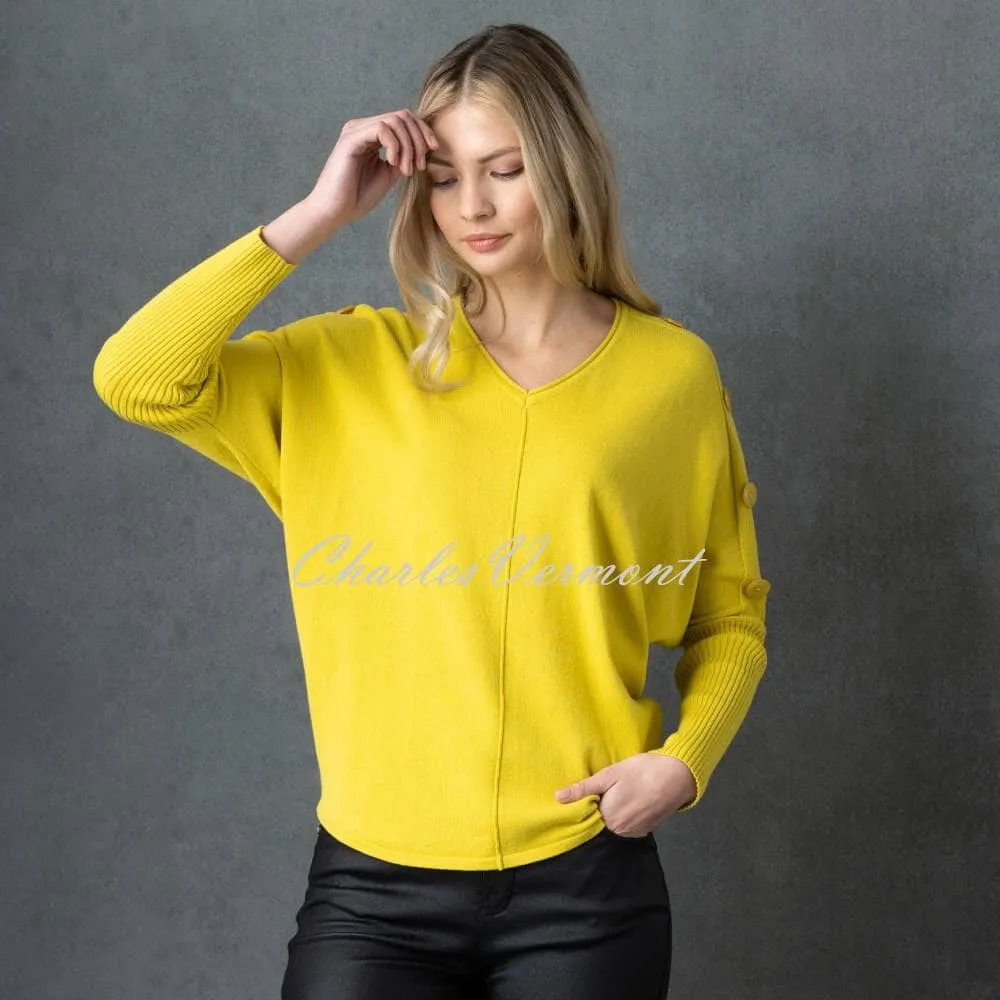 Marble Button Sleeve Sweater - Style 6728-189 (Chartreuse)