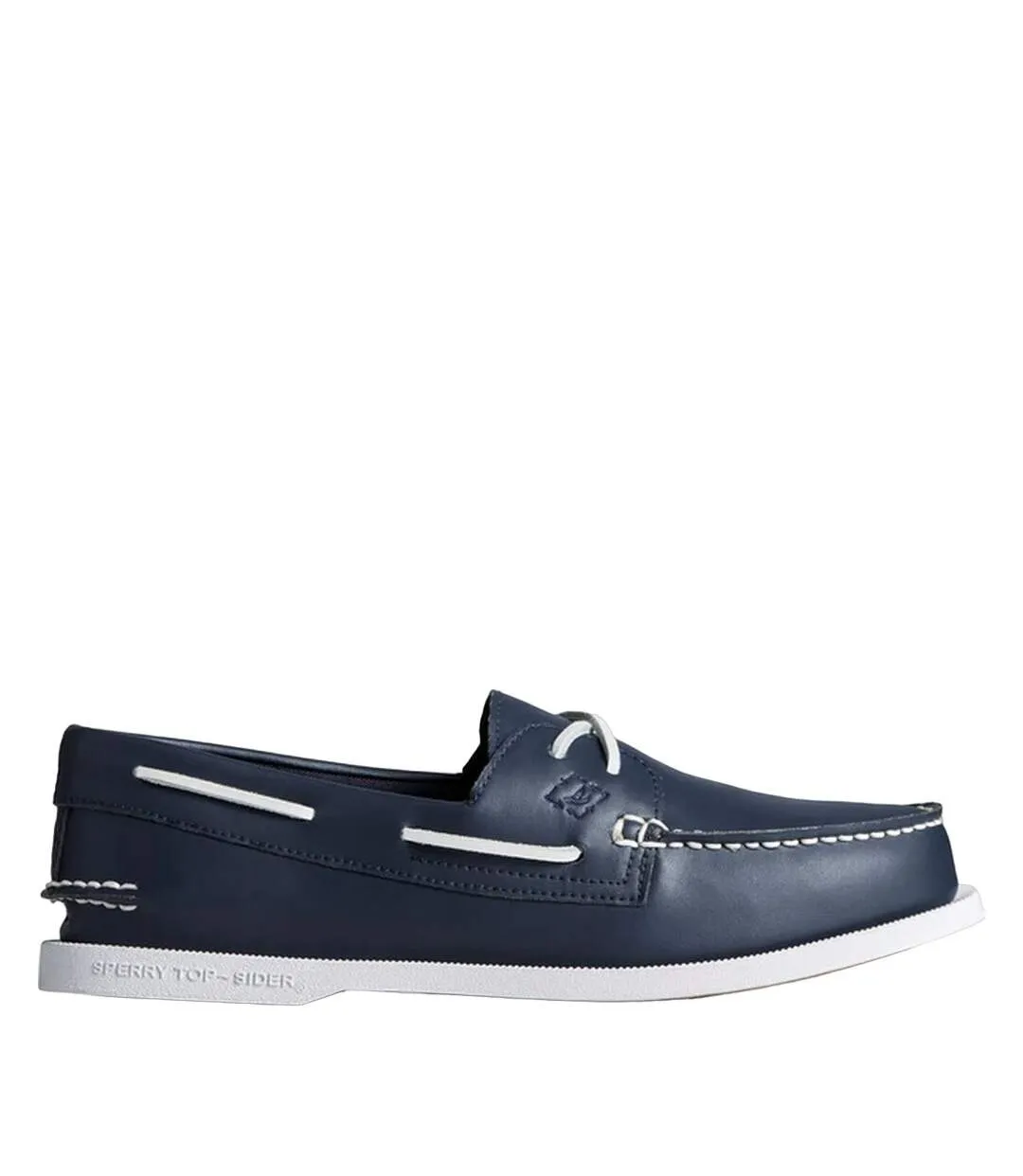 Mens authentic original 2-eye leather boat shoes navy Sperry