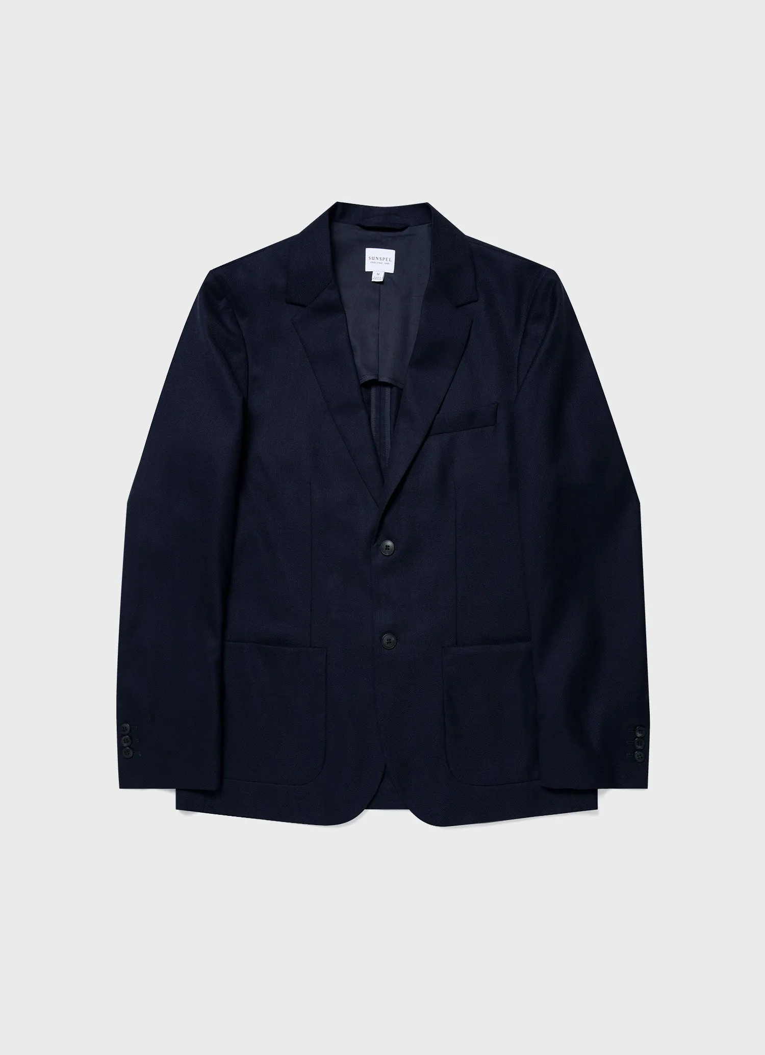 Men's Travel Wool Two-Piece Suit in Navy