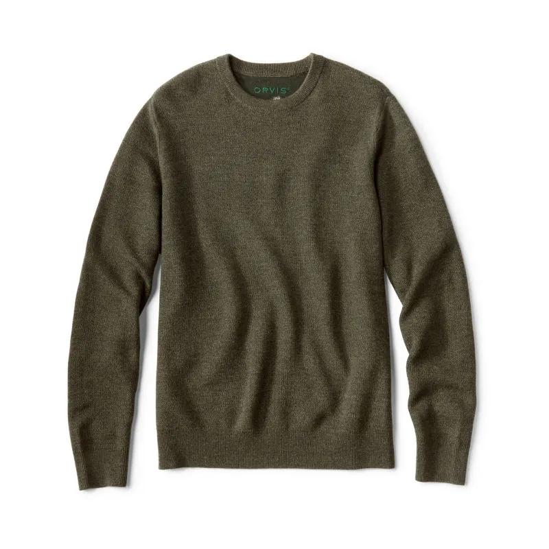 Merino Piqué Crewneck Sweater