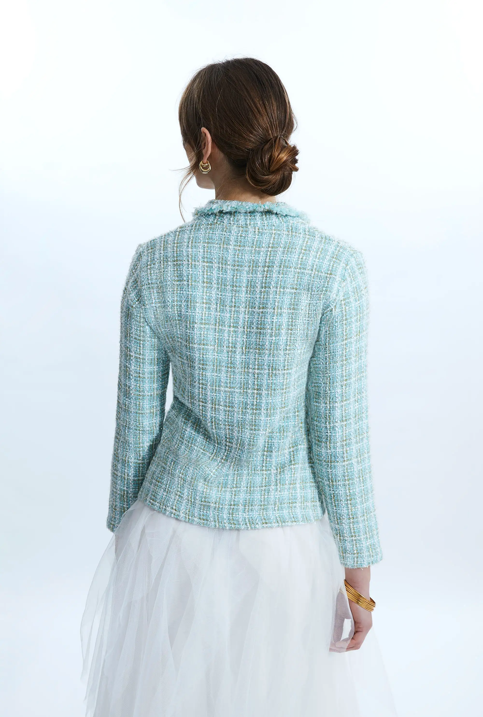 Mint Italian Tweed Unstructured Jacket