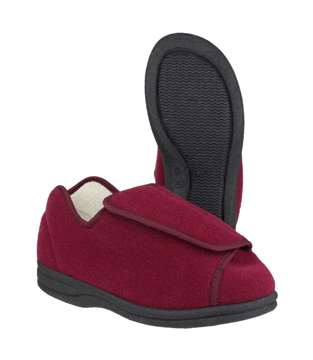 Mirak Fife Touch Fastening Ladies Slipper / Classic Womens Slippers (Wine) - UTFS1196