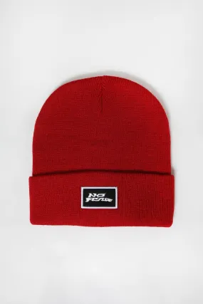 No Fear Youth Patch Logo Red Foldup Beanie