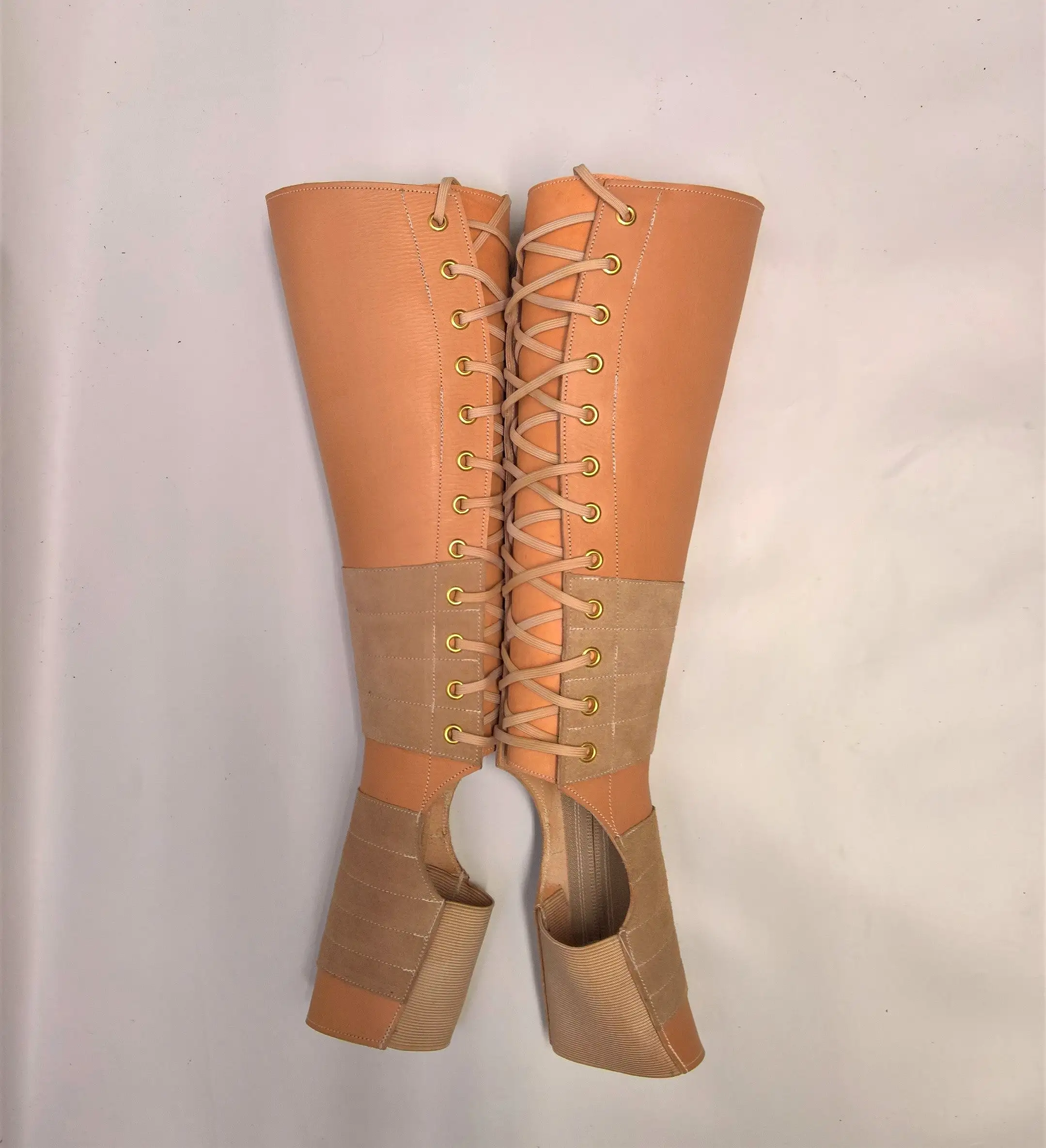 NUDE leather Aerial boots w/ Suede Grip + ZIP