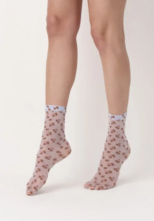 Oroblu Blossom Socks Crystal White