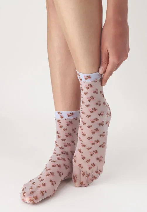 Oroblu Blossom Socks Crystal White