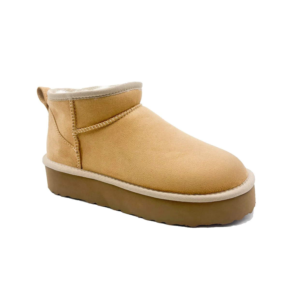 PAWJ Ultra Mini Platform Boot | Tan / Aspen Snow