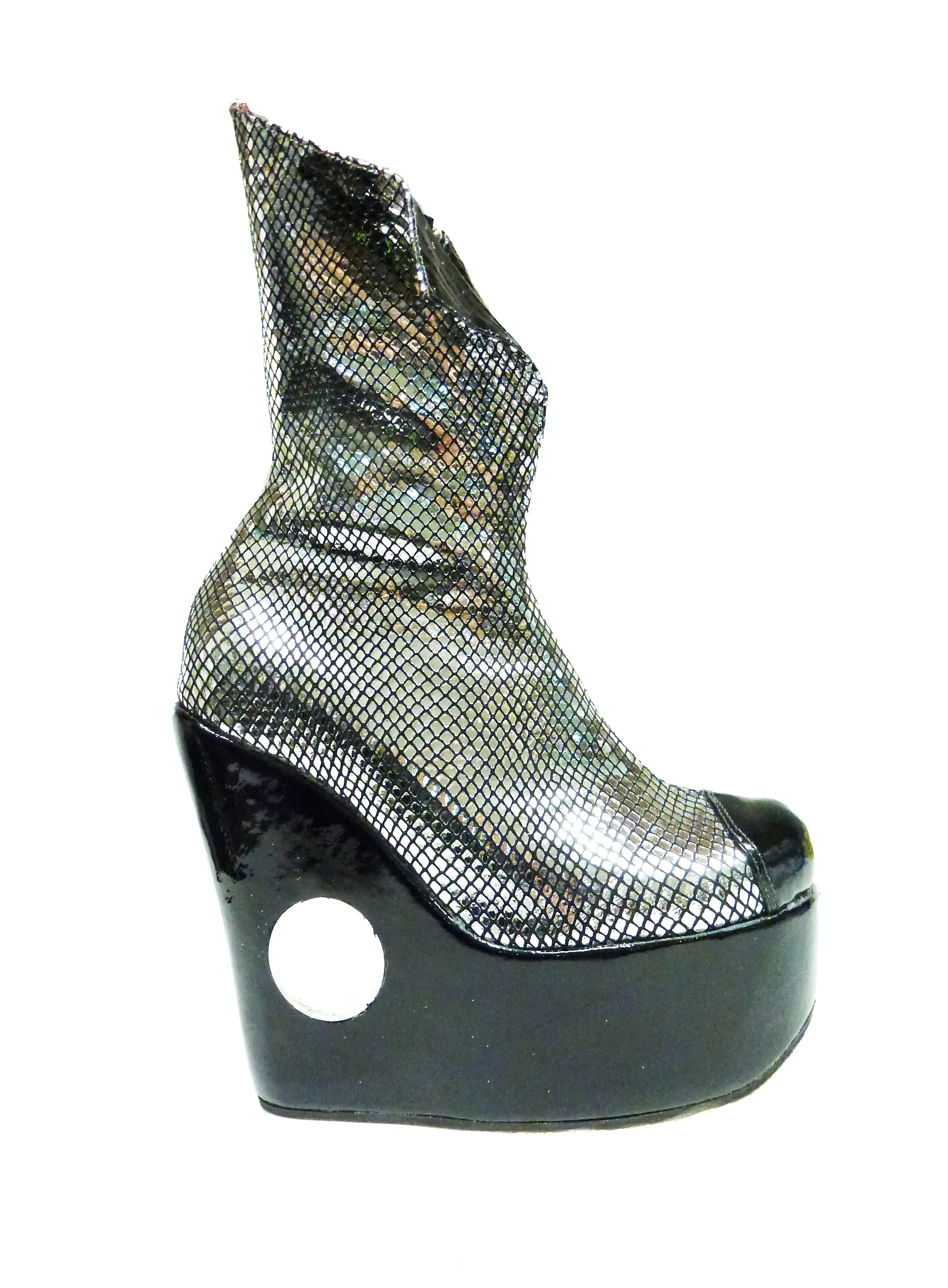 PEEPHOLE Platform Collar Boots w/ Perspex hole