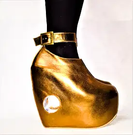 PEEPHOLE Platform Shoes - Bronze Leather & Perspex hole