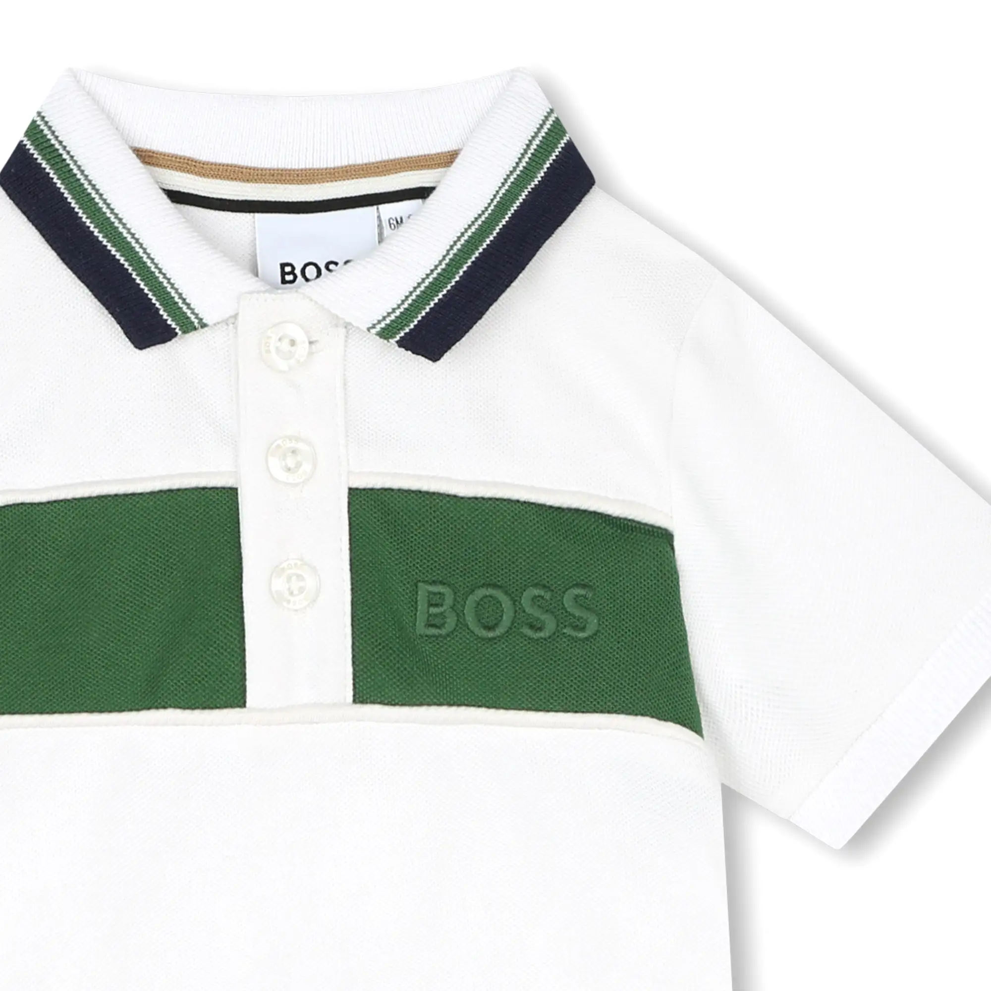 Polo para bebé blanca Boss