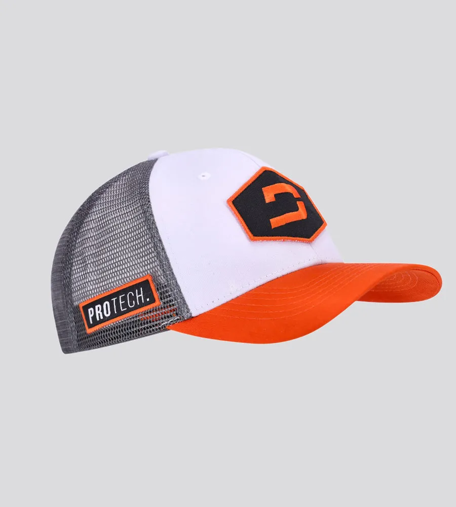 PRO TECH CAP WHITE | CHARCOAL | ORANGE