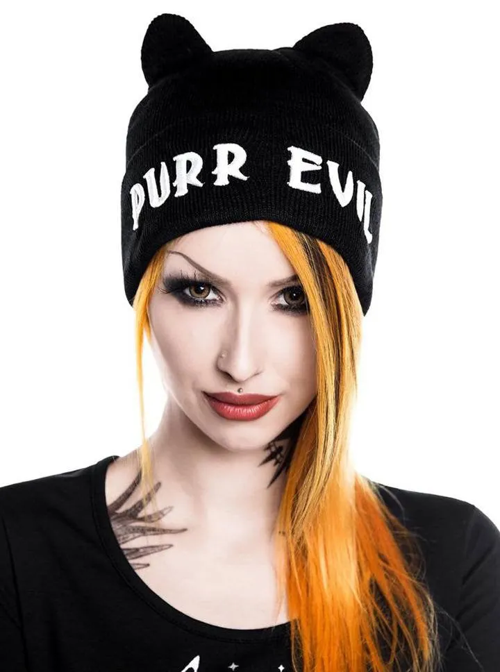 Purr Evil Cat Ear Beanie