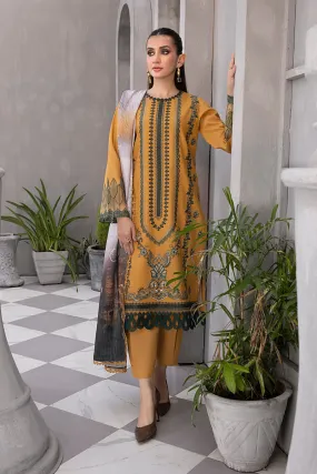 Rang Rasiya Florence Unstitched Embroidered Linen 3Pc Suit D-03 AZLIN