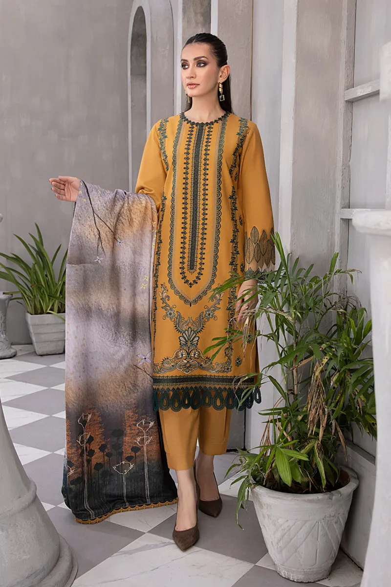 Rang Rasiya Florence Unstitched Embroidered Linen 3Pc Suit D-03 AZLIN