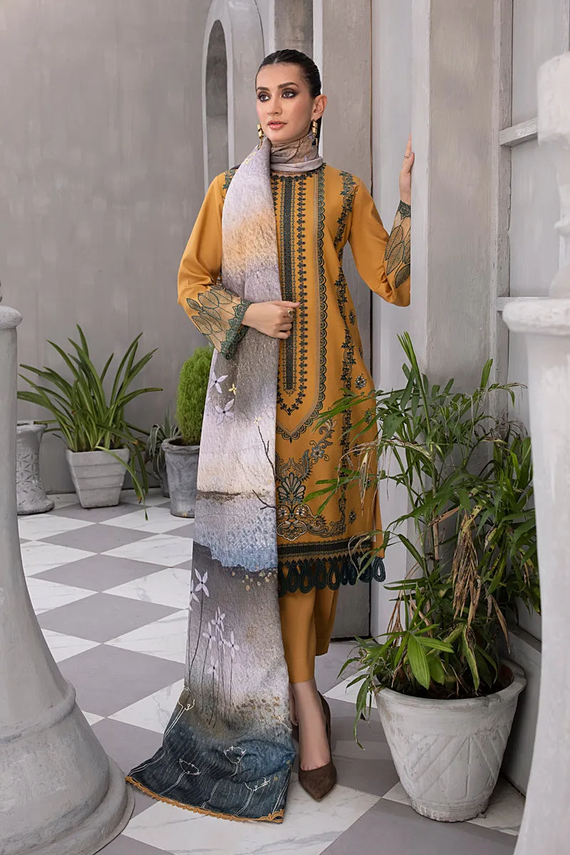 Rang Rasiya Florence Unstitched Embroidered Linen 3Pc Suit D-03 AZLIN