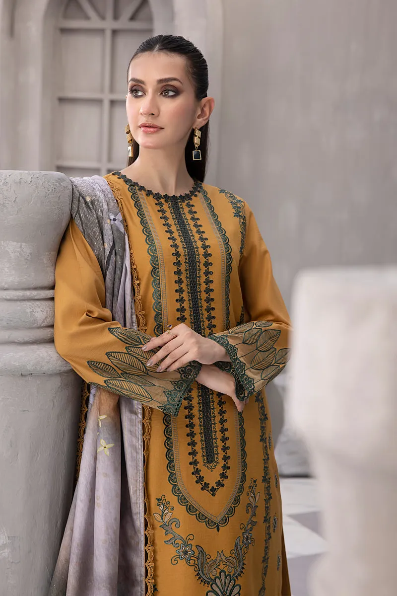 Rang Rasiya Florence Unstitched Embroidered Linen 3Pc Suit D-03 AZLIN