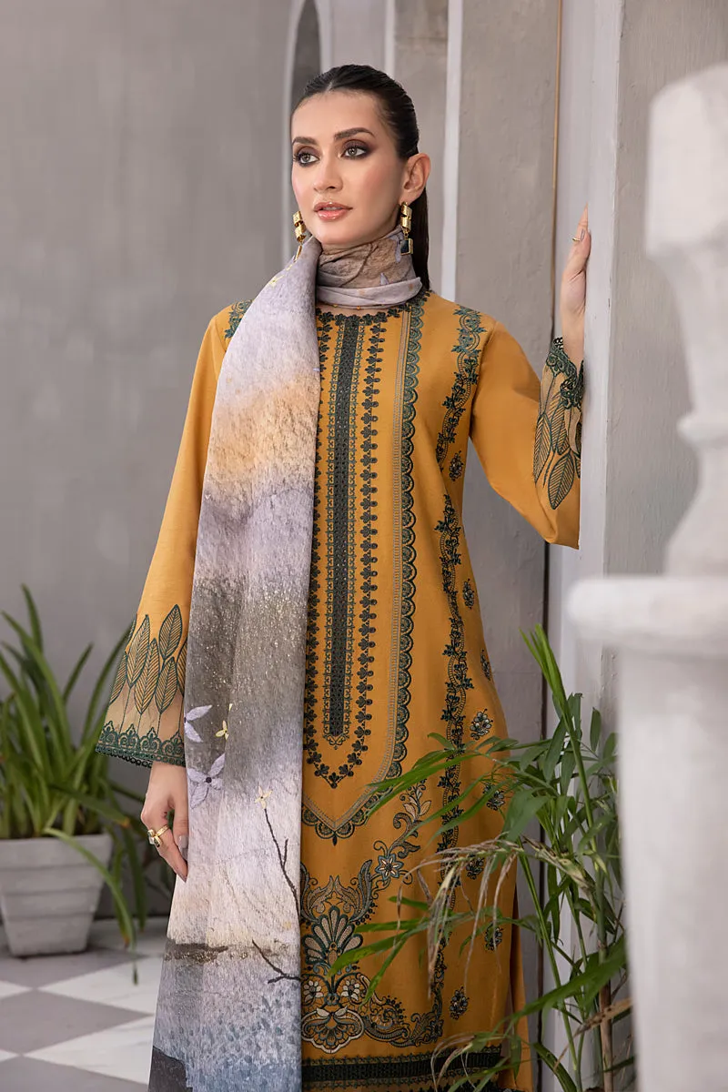 Rang Rasiya Florence Unstitched Embroidered Linen 3Pc Suit D-03 AZLIN