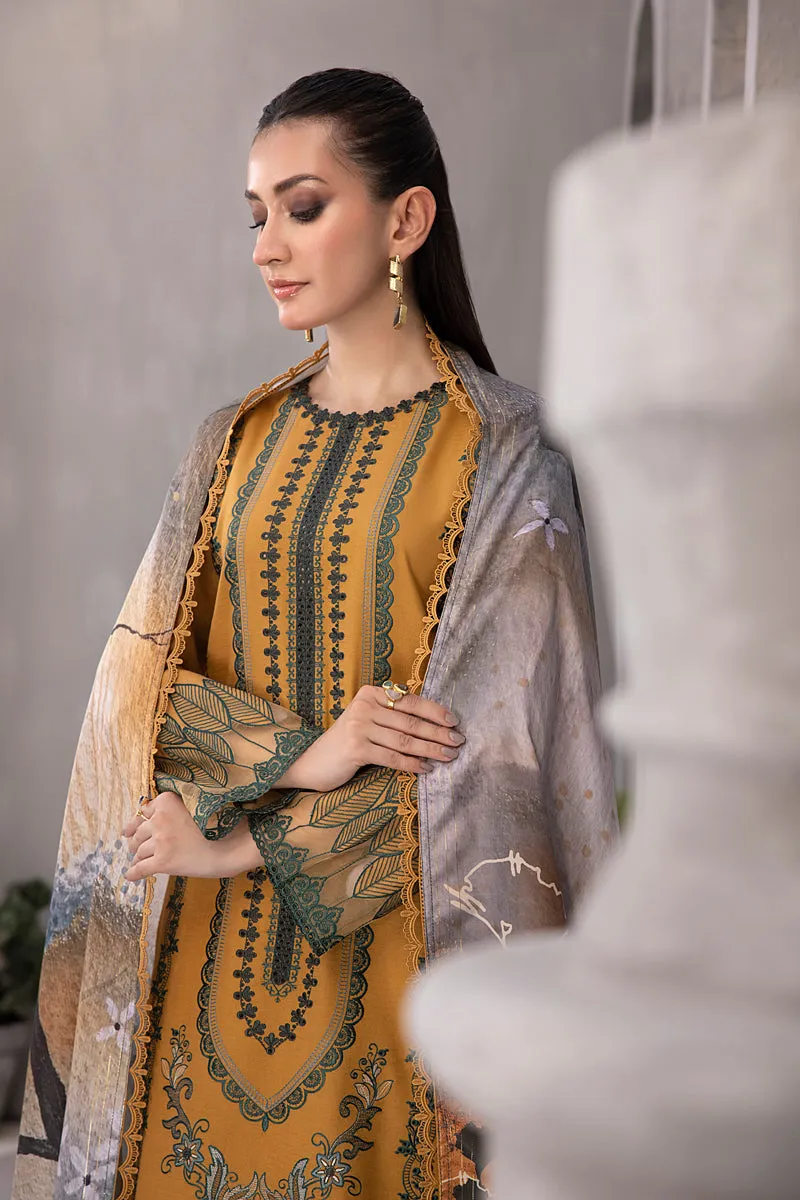 Rang Rasiya Florence Unstitched Embroidered Linen 3Pc Suit D-03 AZLIN