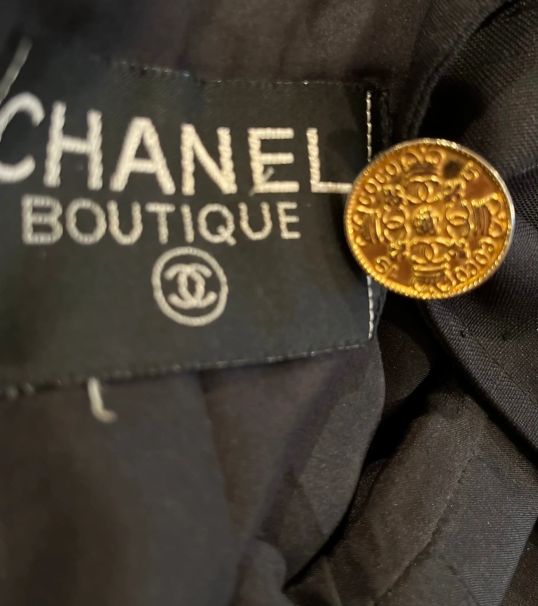 Rare Chanel Vintage 1980’s Black Jacket US 10/12